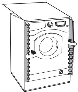 SCHOLTES SMLE 129 - Mounting the wooden panel onto the door and inserting the machine into cabinets: - 3