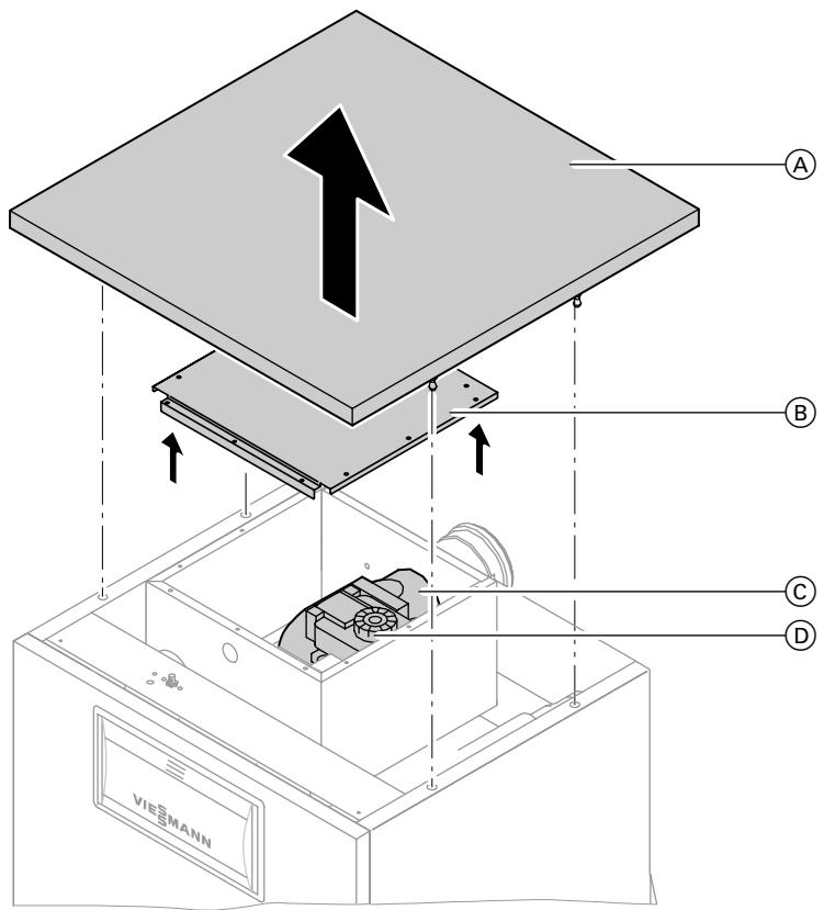 VIESSMANN VITOGAS 100 - Nettoyer, si nécessaire, les surfaces d'échange (brûleur déposé) - 1