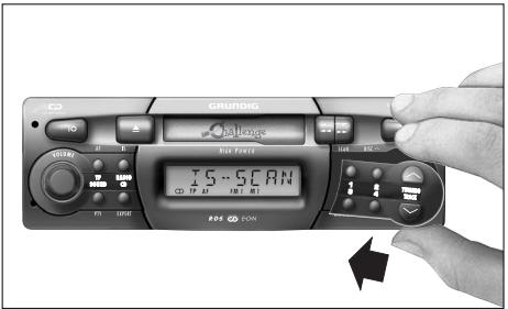 GRUNDIG CHALLENGE 400 A AUTORÁDIO RDS C/CASS - Remise en place de l'unité de commande - 1