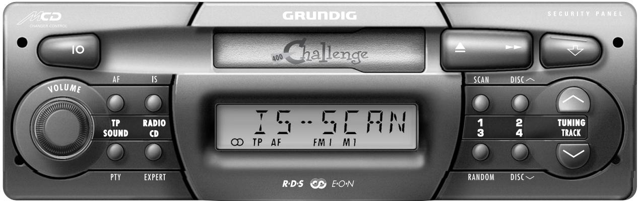 GRUNDIG CHALLENGE 400 A AUTORÁDIO RDS C/CASS - Challenge 400/Challenge 500 - 1
