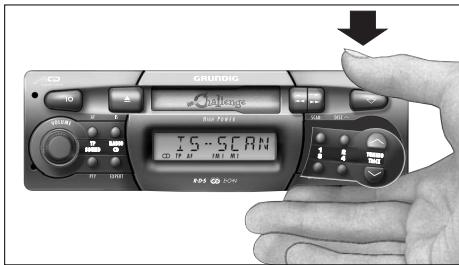 GRUNDIG CHALLENGE 400 A AUTORÁDIO RDS C/CASS - Enlever l'unité de commande - 1