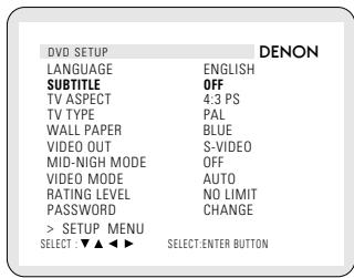 DENON DHT-500S - MODIFICATION DES PARAMÉTRES PAR DÉFAUT (DVD) - 5