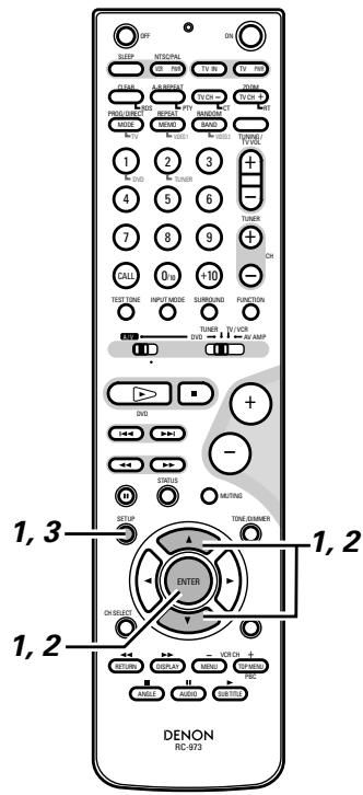 DENON DHT-500S - MODIFICATION DES PARAMÉTRES PAR DÉFAUT (DVD) - 1