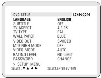 DENON DHT-500S - MODIFICATION DES PARAMÉTRES PAR DÉFAUT (DVD) - 4