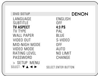 DENON DHT-500S - MODIFICATION DES PARAMÉTRES PAR DÉFAUT (DVD) - 6