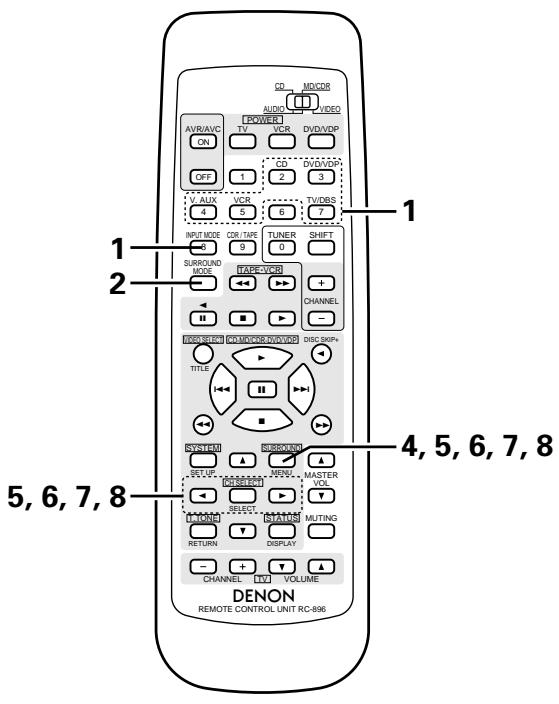 DENON AVR-1403 - Sélectionner le mode Dolby/DTS Surround. - 5