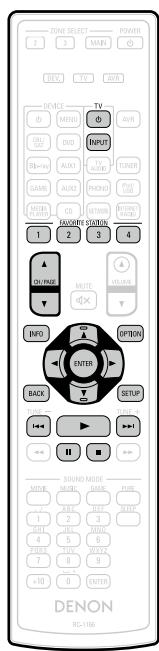 DENON AVR-3313, AVR3313 - Touches de commande du serveur média - 1