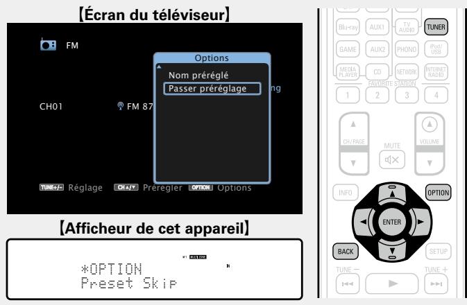 DENON AVR-3313, AVR3313 - Saut des stations radio préréglées (passer préréglage) - 1