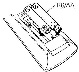 DENON AVR-3313, AVR3313 - Insertion des piles - 2