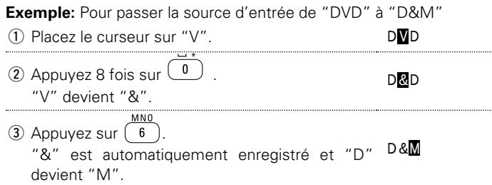 DENON AVR-3313, AVR3313 - Recommencez l'étape 2 pour changer le nom, puis appuyez sur ENTER pour l'enregistrer. - 1