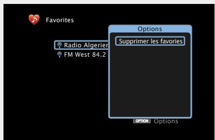 DENON AVR-3313, AVR3313 - Suppression du contenu ajouté aux favoris (supprimer les favors) - 3