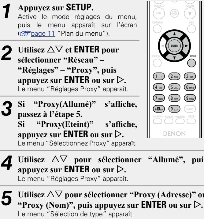 DENON CEOL PICCOLO N5 - Paramètres du proxy - 1