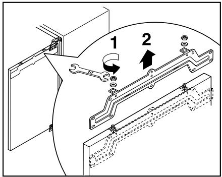 ZANUSSI ZJB9476 - Fixation des portes du meuble - 1