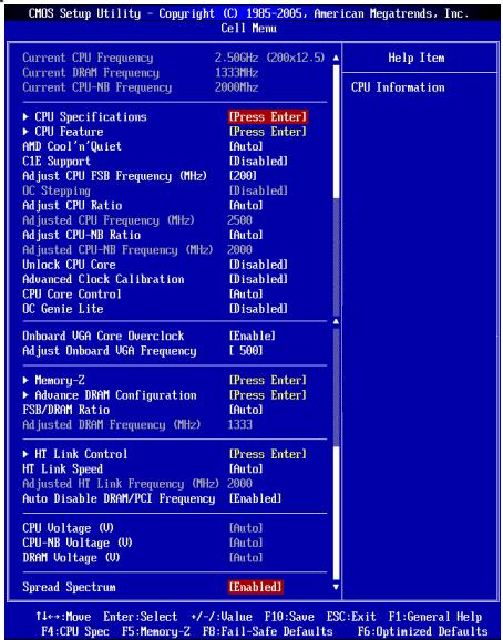 MSI MS-7623 V4.1 - Cell Menu - 1