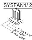 MSI MS-7623 V4.1 - 脚端脚码：CPUFAN，SYSFAN1，SYSFAN2 - 2