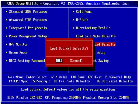MSI MS-7623 V5.0 - Load Optimized Defaults (最適のデフォルト値をロードする) - 1