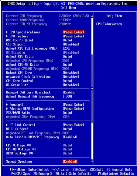 MSI MS-7623 V5.0 - Cell Menu - 1