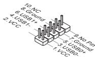 MSI MS-7623 V5.0 - Connecteur USB avant : JUSB1, JUSB2, JUSB3, JUSB4 - 1