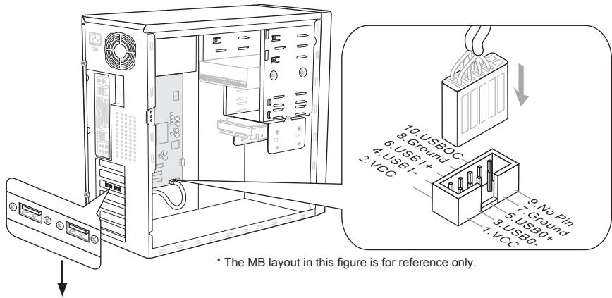 MSI MS-7666 G52-76661X2 - Front USB Connector: JUSB1 / JUSB2 - 1