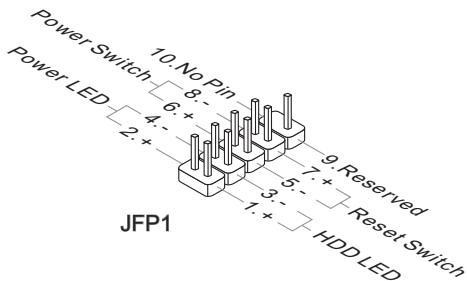 MSI MS-7666 G52-76661X2 - Connecteur panneau avant : JFP1, JFP2 - 1
