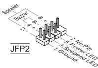 MSI 760GA-P43,  760GM-P23,  760GM-P34 - JFP1, JFP2: Front Panel Connectors - 2
