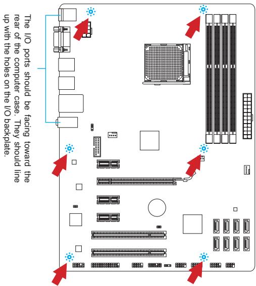 MSI 760GA-P43,  760GM-P23,  760GM-P34 - Mounting Screw Holes - 1
