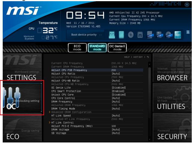 MSI 970A-G46 - OC-Menu - 1