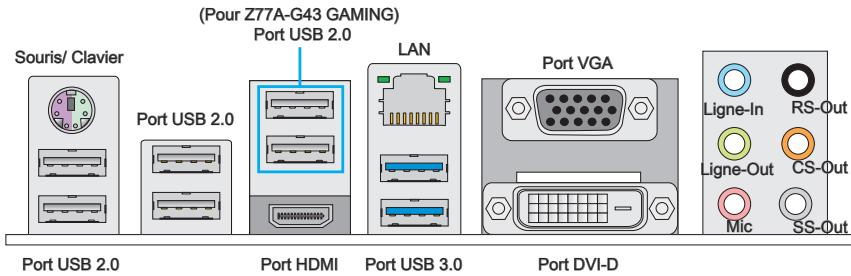 MSI B75A-G43 GAMING - Guide rapide des connecteurs - 2