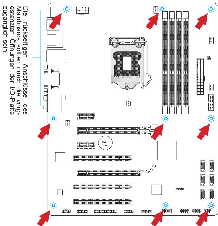 MSI B75A-G43 GAMING - Schraubenlocher für die Montage - 1