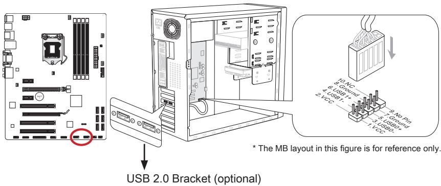 MSI B75A-G43 GAMING - JUSB1~2: USB 2.0 Expansion Connector - 1