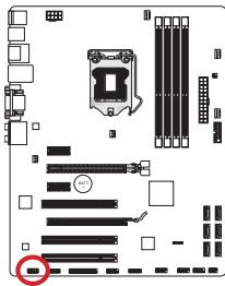 MSI B75A-G43 GAMING - JAUD1: connecteur audio panneau avant - 1