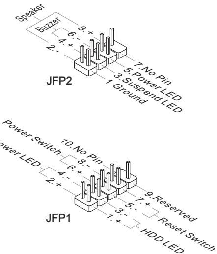 MSI B75A-G43 GAMING - JFP1, JFP2: Pa3bembl nepednei naheJIi - 2