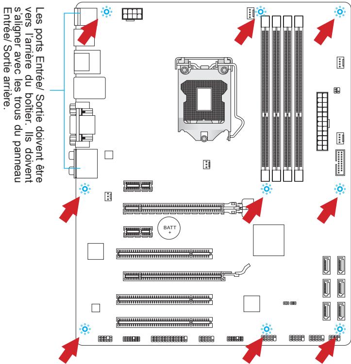 MSI B75A-G43 GAMING - Trous taraudés de montage - 1