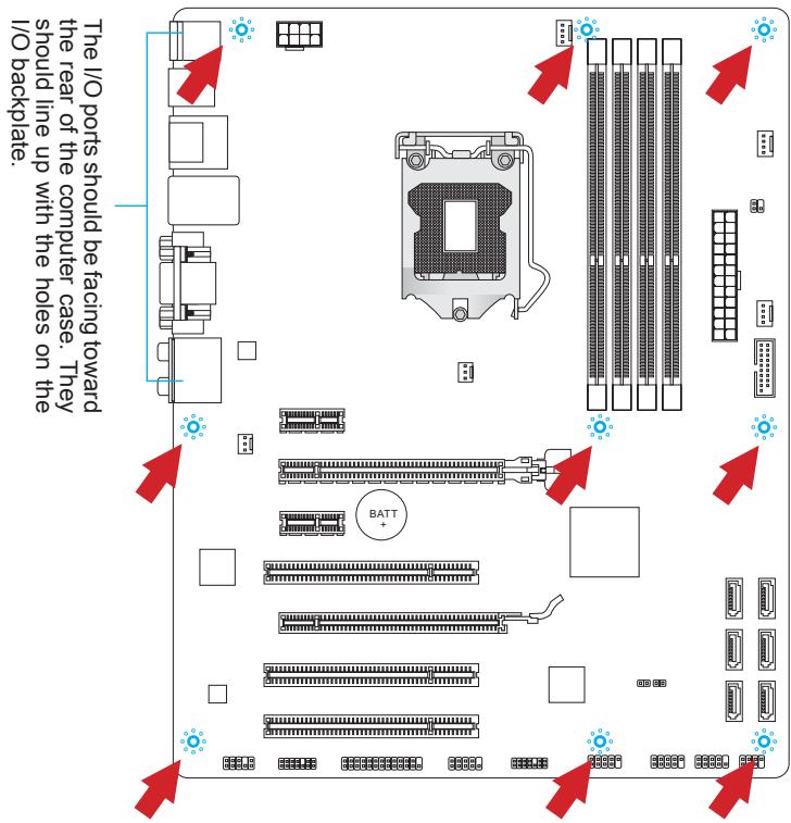 MSI B75A-G43 GAMING - Mounting Screw Holes - 1