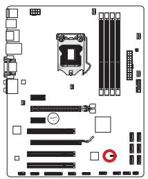 MSI B75A-G43 GAMING - JBAT1: cavalier d'effacement CMOS - 1