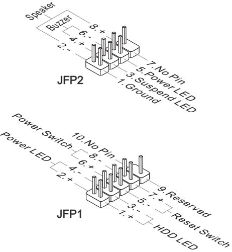 MSI BIG BANG-XPOWER 2 - JFP1, JFP2: connecteur panneau avant - 2