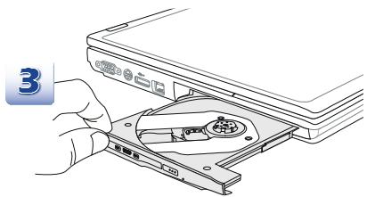 MSI GE70 0ND-464, GE60 0NC-665XFR, GE60 0ND-265FR, GE60 0ND-277FR, GE60 0ND-623XFR, GE60 0ND-661XFR, GE70 0ND-224FR, GE70 0ND-225FR, GE70 0ND-464 - Insérer le disque - 3