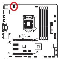 MSI H77MA-G43 - JPWR2: connecteur d'alimentation du ATX 4-pin - 1