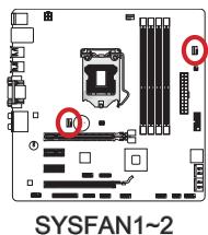 MSI H77MA-G43 - CPUFAN,SYSFAN1~2: Fan Power Connectors - 3