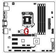 MSI H77MA-G43 - JBAT1: cavalier d'effacement CMOS - 1
