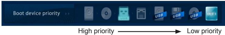 MSI H77MA-G43 - Boot device priority bar - 1