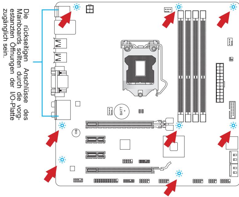 MSI H77MA-G43 - Schraubenlocher für die Montage - 1