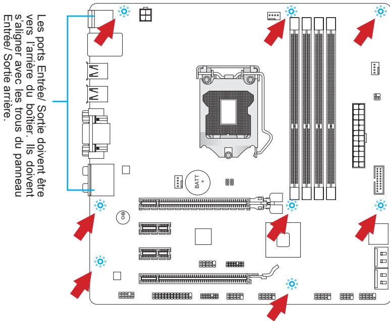 MSI H77MA-G43 - Trous taraudés de montage - 1