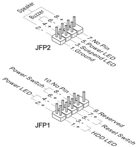 MSI H77MA-G43 - JFP1, JFP2: Pa3bembl nepednei naheJIi - 2