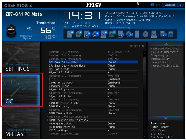 MSI H87-G43, H87-G43, H87M-E33, H87M-G43 - OC Menu - 1