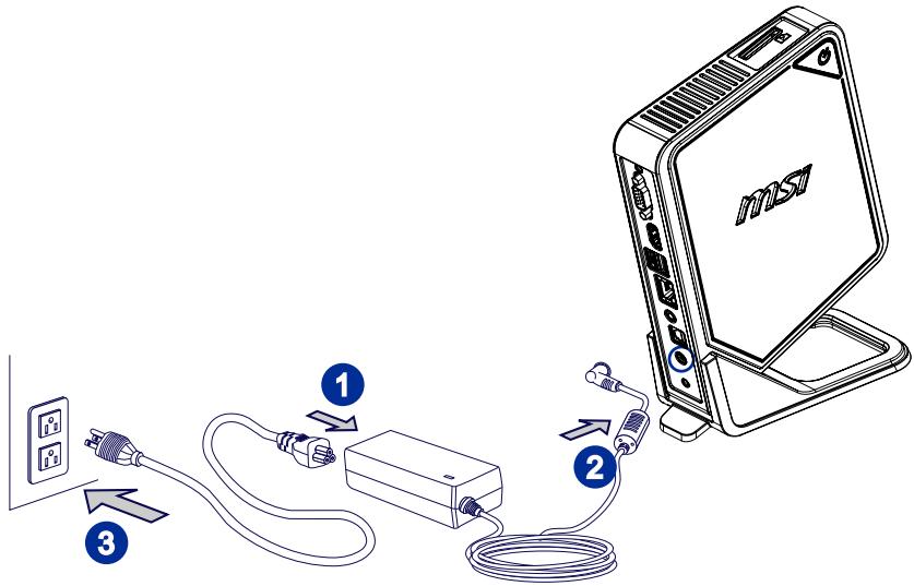 MSI WIND BOX DC100-010XEU - ▶ Connexion de l'alimentation - 1