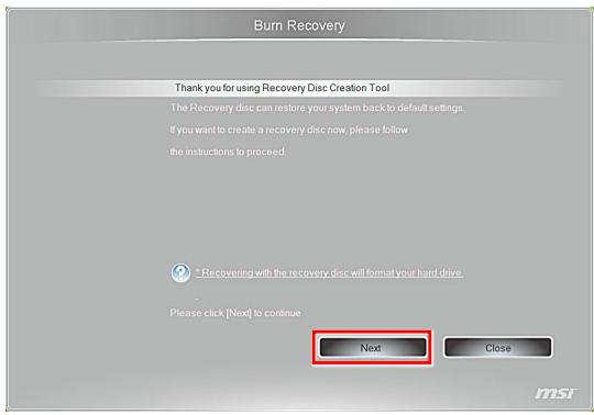 MSI WIND BOX DC100-010XEU - Création du disque de récupération du système - 3