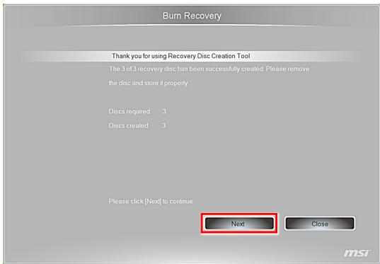 MSI WIND TOP AE2212G-003EU - Création du disque de récupération du système - 9