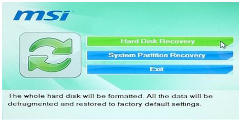 MSI WIND TOP AP1941-XEU - Récupérer le système avec le disque de récupération - 3