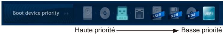 MSI X79MA-GD45 - Barre de priorité du périphérique de démarrage - 1